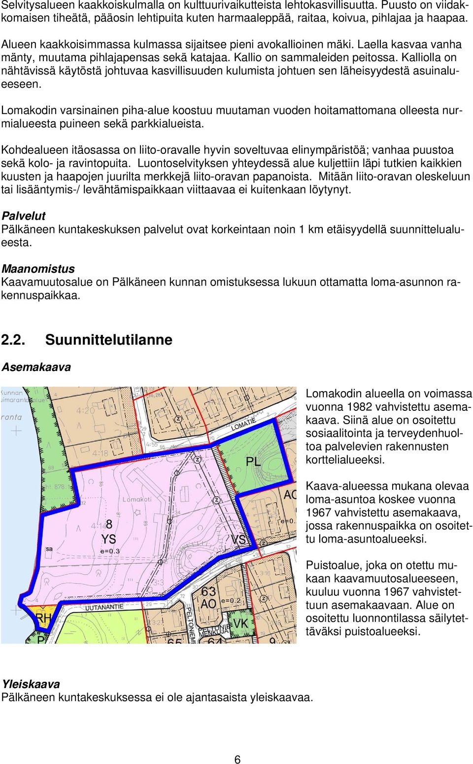 Kalliolla on nähtävissä käytöstä johtuvaa kasvillisuuden kulumista johtuen sen läheisyydestä asuinalueeseen.