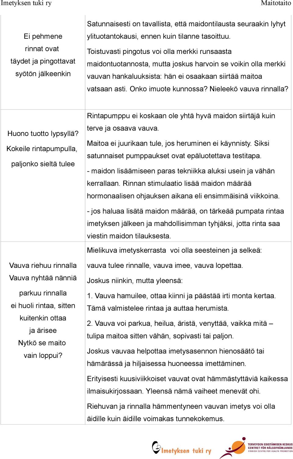 Nieleekö vauva rinnalla? Huono tuotto lypsyllä? Kokeile rintapumpulla, paljonko sieltä tulee Rintapumppu ei koskaan ole yhtä hyvä maidon siirtäjä kuin terve ja osaava vauva.