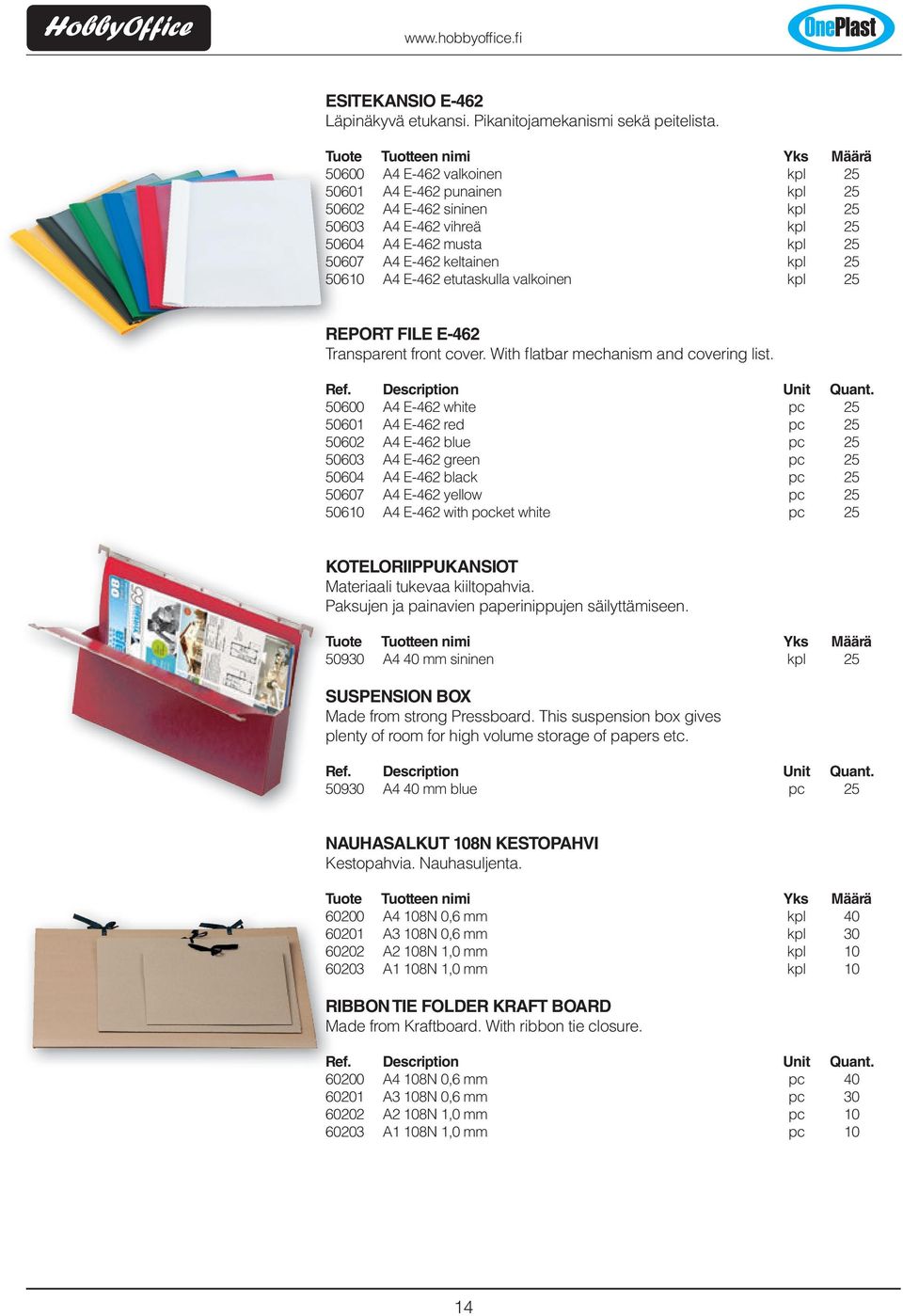 etutaskulla valkoinen kpl 25 REPORT FILE E-462 Transparent front cover. With flatbar mechanism and covering list.