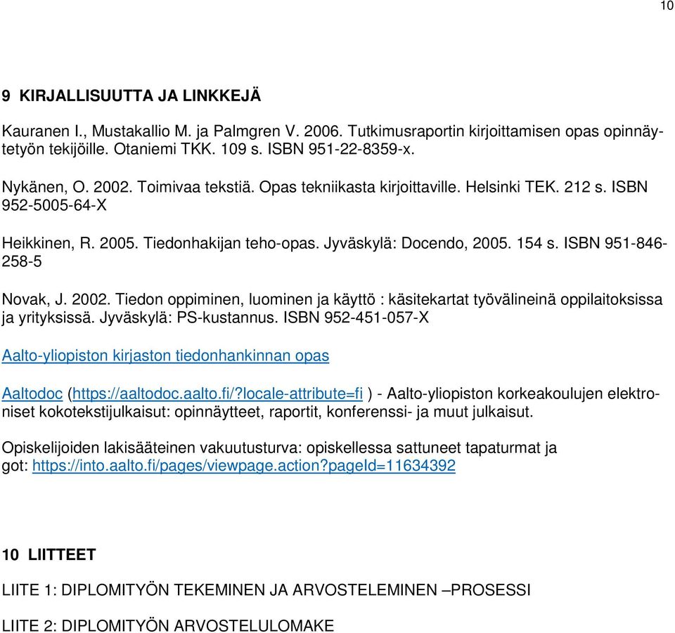 ISBN 951-846- 258-5 Novak, J. 2002. Tiedon oppiminen, luominen ja käyttö : käsitekartat työvälineinä oppilaitoksissa ja yrityksissä. Jyväskylä: PS-kustannus.
