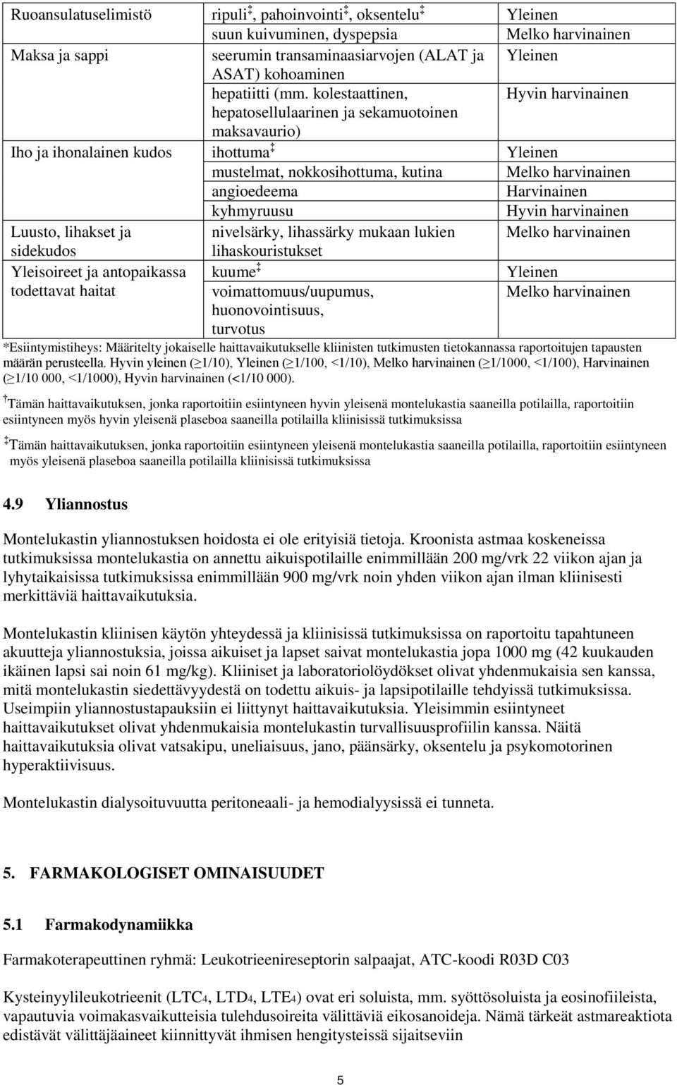 Harvinainen kyhmyruusu Hyvin harvinainen Luusto, lihakset ja nivelsärky, lihassärky mukaan lukien Melko harvinainen sidekudos lihaskouristukset Yleisoireet ja antopaikassa kuume Yleinen todettavat