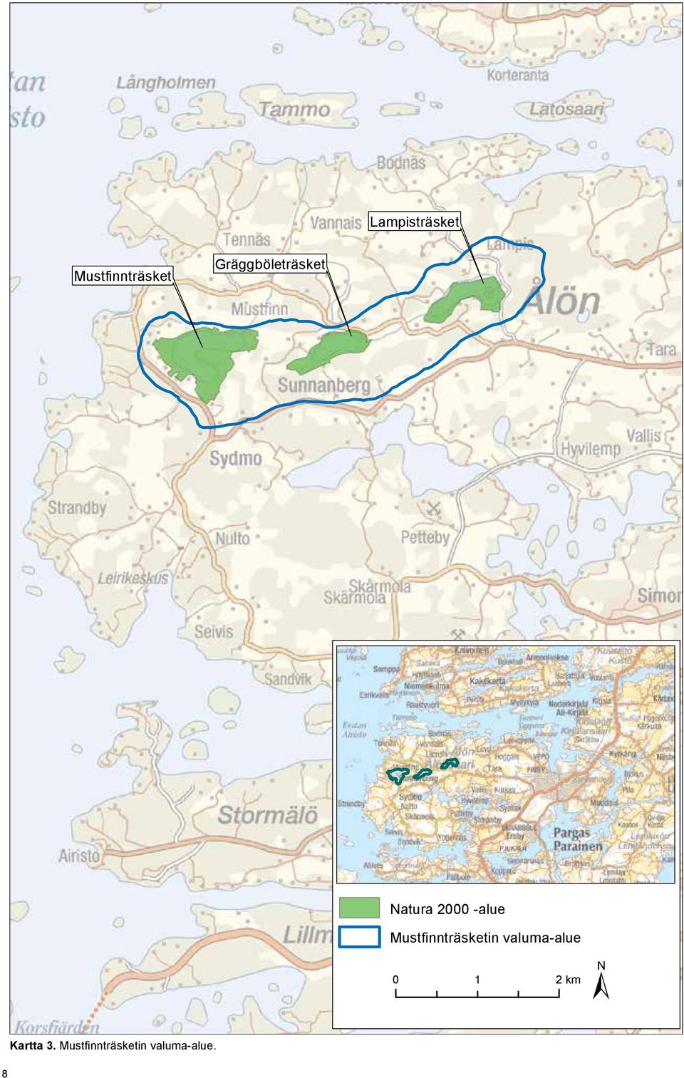 Mustfinnträsketin valuma-alue 0 1 2