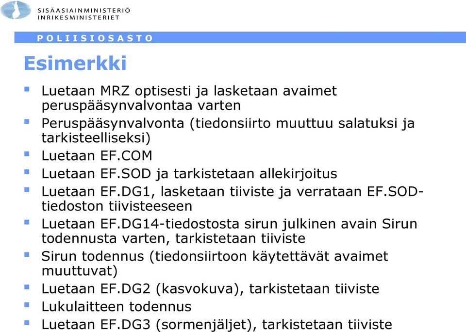 SODtiedoston tiivisteeseen Luetaan EF.