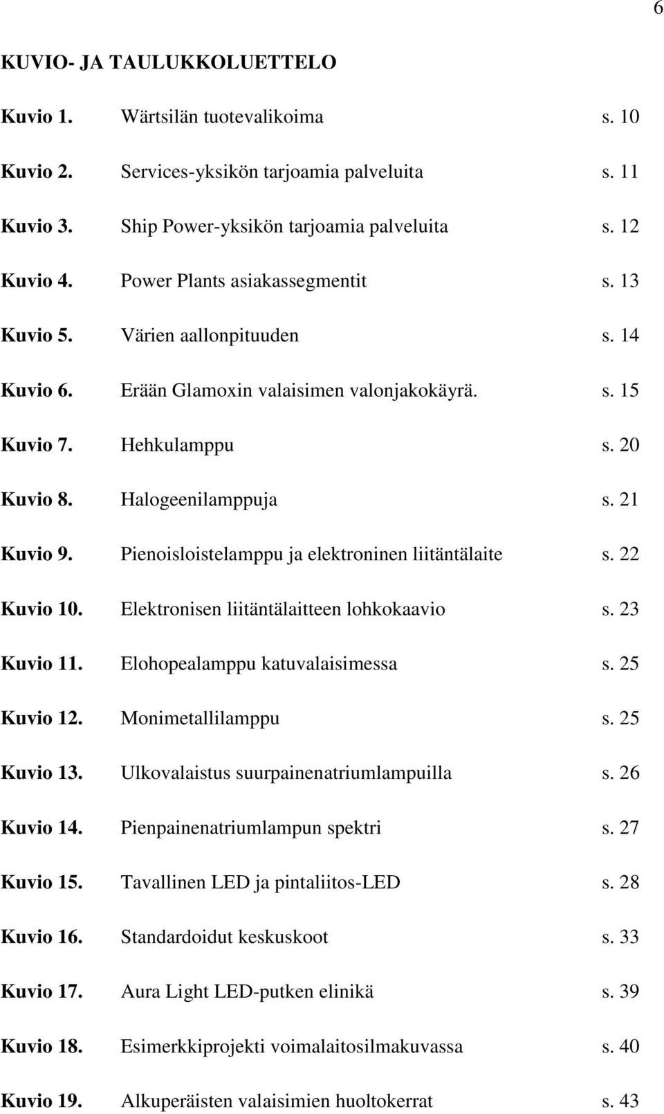 Pienoisloistelamppu ja elektroninen liitäntälaite s. 22 Kuvio 10. Elektronisen liitäntälaitteen lohkokaavio s. 23 Kuvio 11. Elohopealamppu katuvalaisimessa s. 25 Kuvio 12. Monimetallilamppu s.