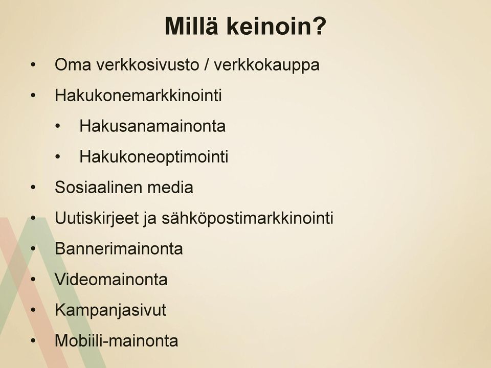 Hakusanamainonta Hakukoneoptimointi Sosiaalinen media