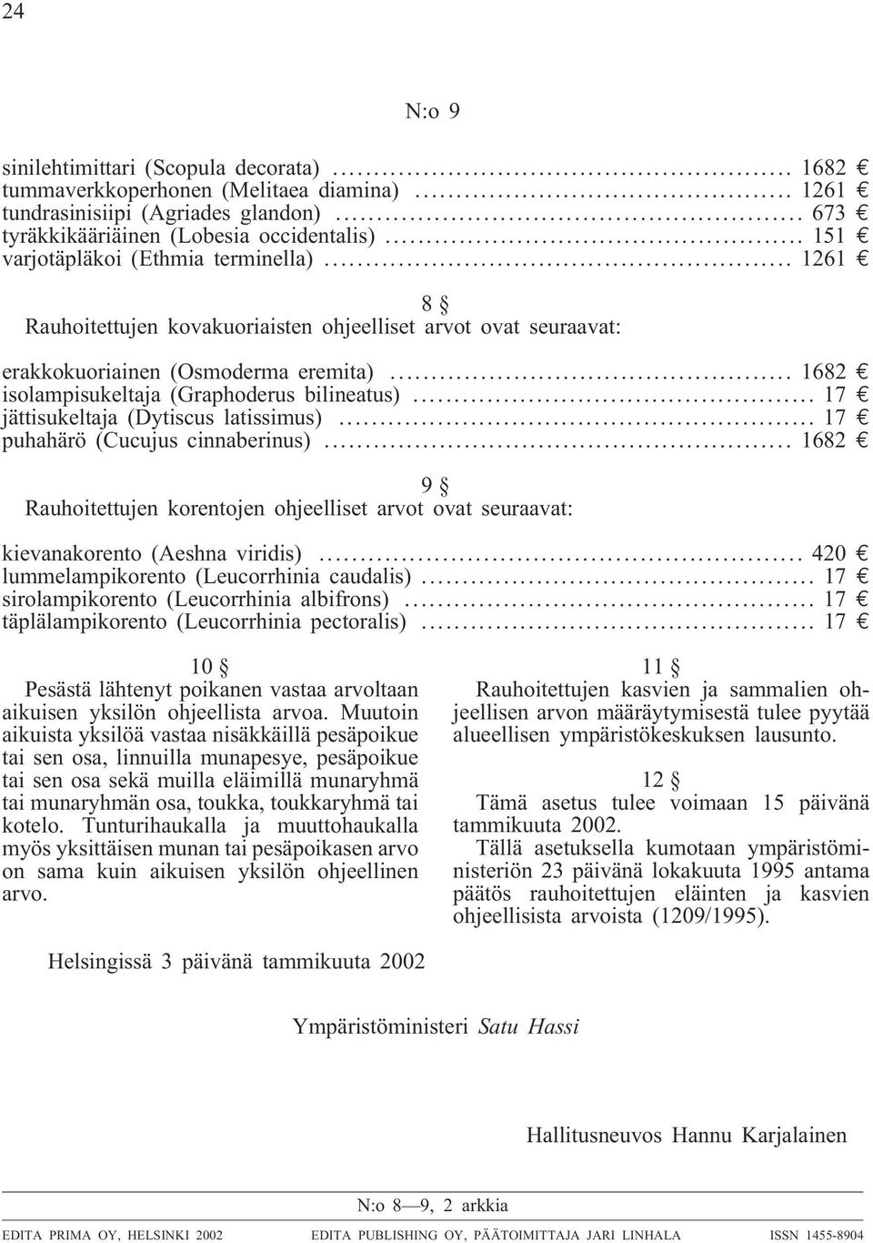 .. 1682 e isolampisukeltaja (Graphoderus bilineatus)... 17 e jättisukeltaja (Dytiscus latissimus)... 17 e puhahärö (Cucujus cinnaberinus).