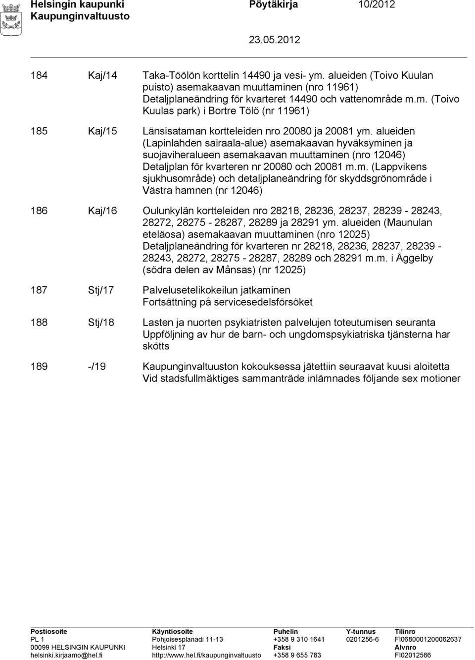 alueiden (Lapinlahden sairaala-alue) asema