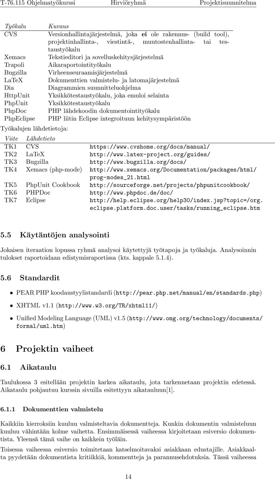 Diagrammien suunnitteluohjelma Yksikkötestaustyökalu, joka emuloi selainta Yksikkötestaustyökalu PHP lähdekoodin dokumentointityökalu PHP liitin Eclipse integroituun kehitysympäristöön Viite