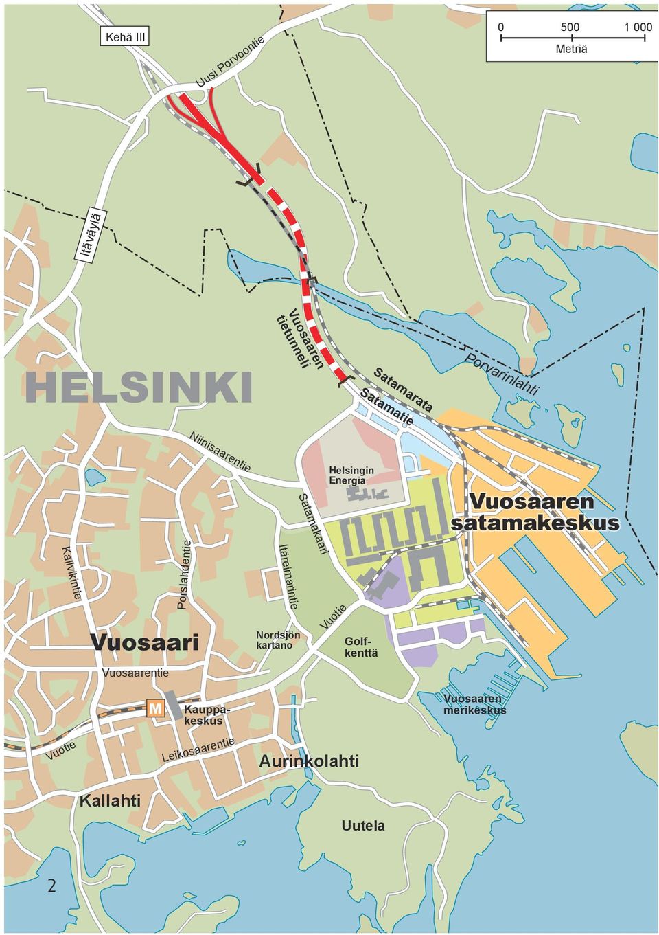 Kallvikintie Vuosaari tie Porslahdentie Itäreimarintie Nordsjön kartano Vuotie