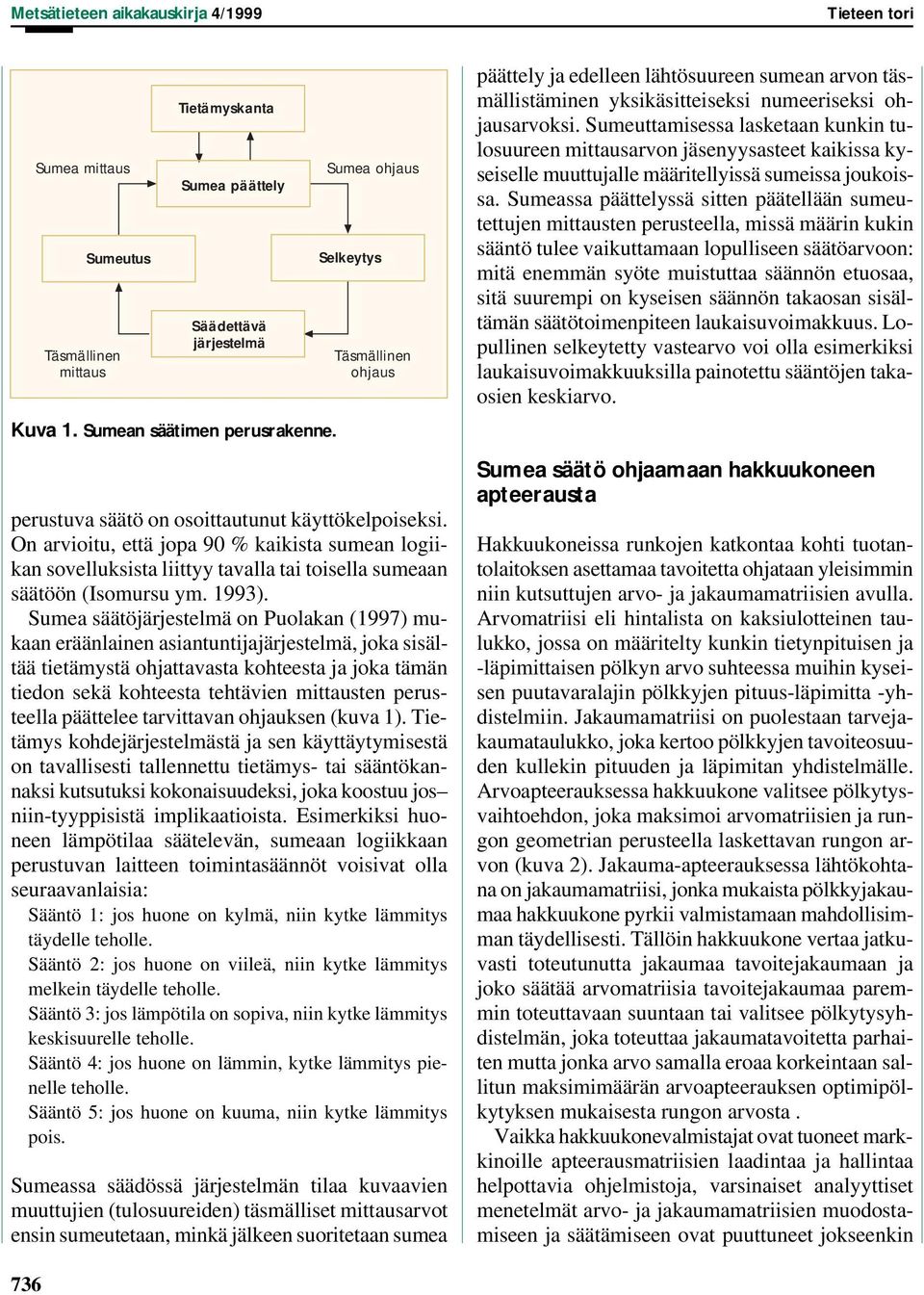 On arvioitu, että jopa 90 % kaikista sumean logiikan sovelluksista liittyy tavalla tai toisella sumeaan säätöön (Isomursu ym. 1993).