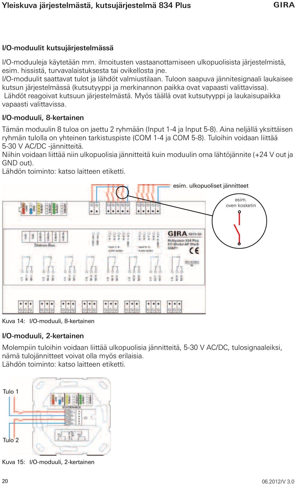 Lähdöt reagoivat kutsuun järjestelmästä. Myös täällä ovat kutsutyyppi ja laukaisupaikka vapaasti valittavissa.