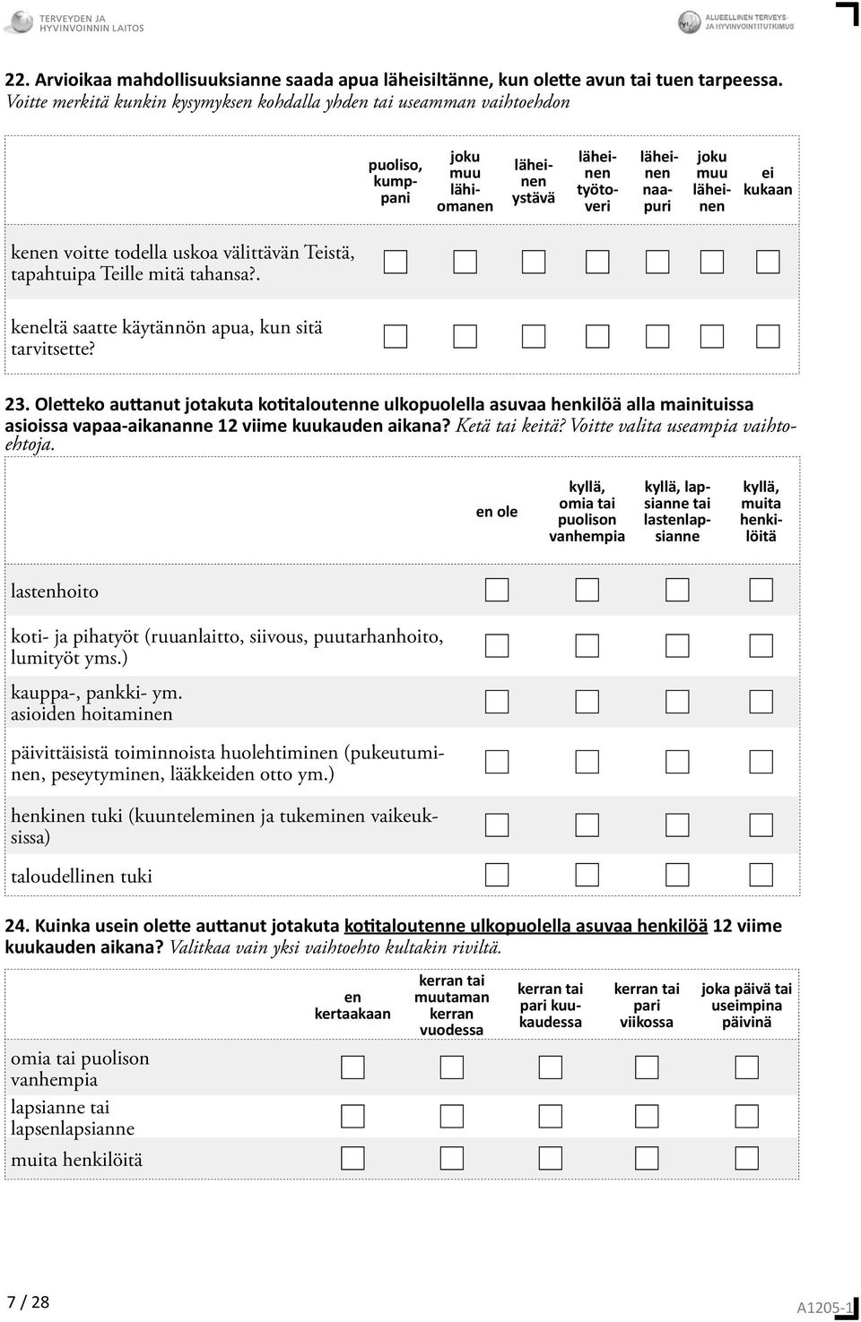 voitte todella uskoa välittävän Teistä, tapahtuipa Teille mitä tahansa?. keneltä saatte käytännön apua, kun sitä tarvitsette? 23.