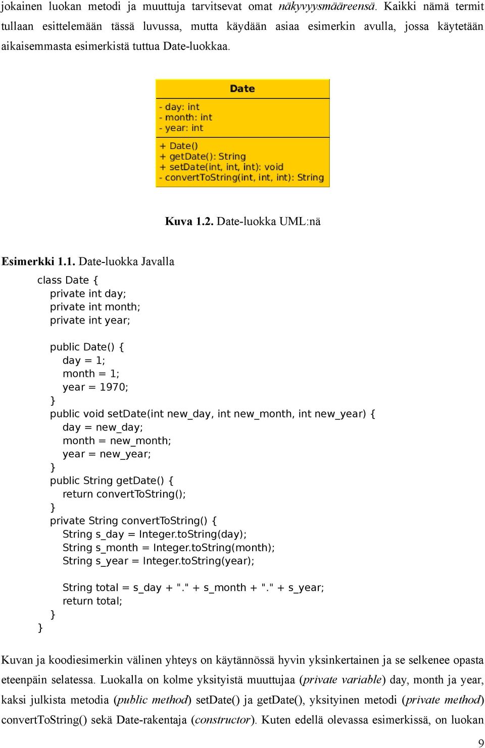 2. Date-luokka UML:nä Esimerkki 1.