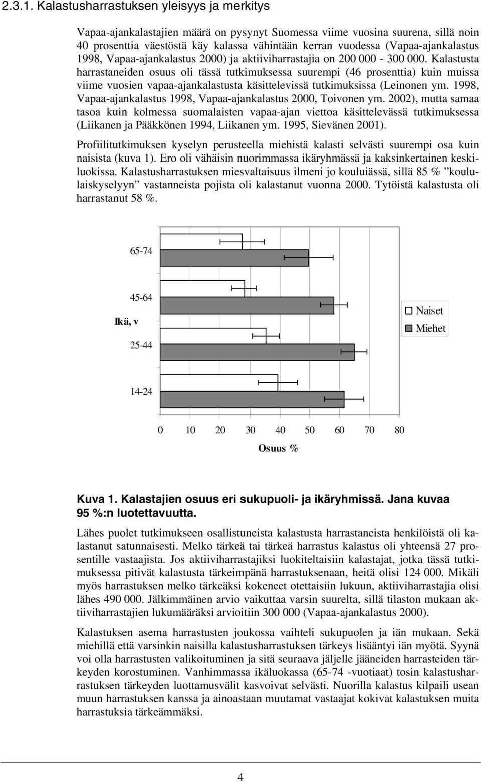 (Vapaa-ajankalastus 1998, Vapaa-ajankalastus 2000) ja aktiiviharrastajia on 200 000-300 000.