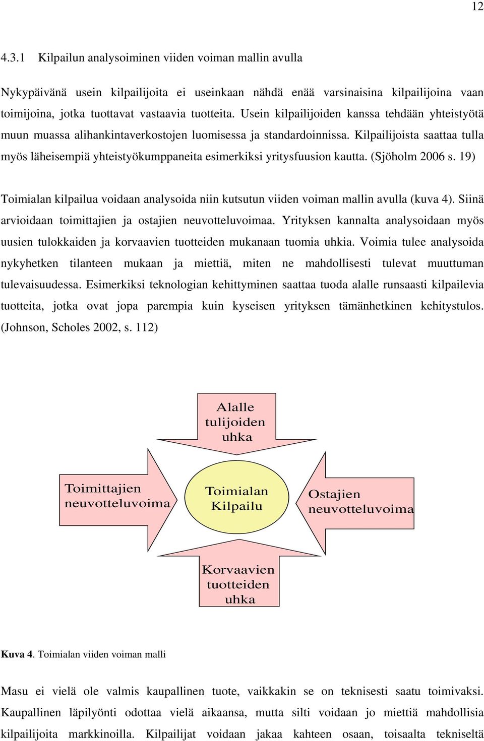 Kilpailijoista saattaa tulla myös läheisempiä yhteistyökumppaneita esimerkiksi yritysfuusion kautta. (Sjöholm 2006 s.