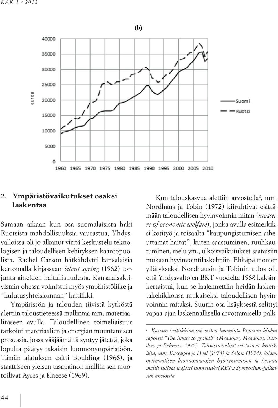 Suomen bruttokansantuote ja ympäristövaikutukset re of economic welfare), jonka avulla esimerkiksi kotityö ja toisaalta kaupungistumisen aiheuttamat haitat, kuten saastuminen, ruuhkautuminen, melu ym.