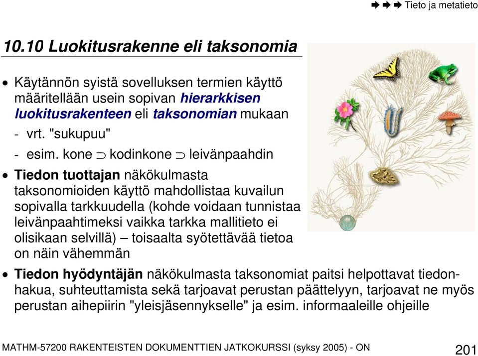 kone kodinkone leivänpaahdin Tiedon tuottajan näkökulmasta taksonomioiden käyttö mahdollistaa kuvailun sopivalla tarkkuudella (kohde voidaan tunnistaa leivänpaahtimeksi vaikka tarkka