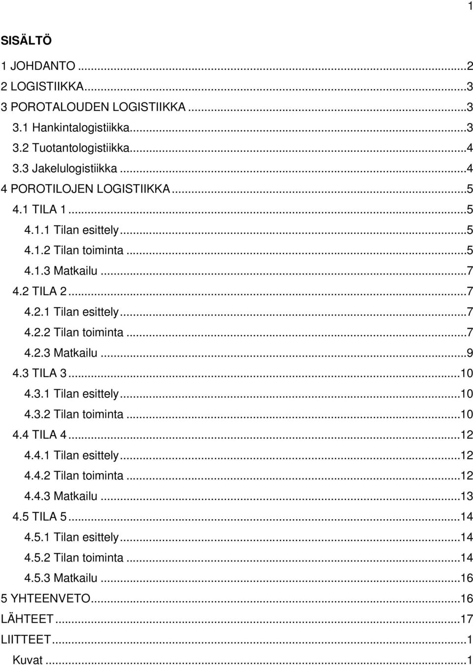 3 TILA 3... 10 4.3.1 Tilan esittely... 10 4.3.2 Tilan toiminta... 10 4.4 TILA 4... 12 4.4.1 Tilan esittely... 12 4.4.2 Tilan toiminta... 12 4.4.3 Matkailu... 13 4.