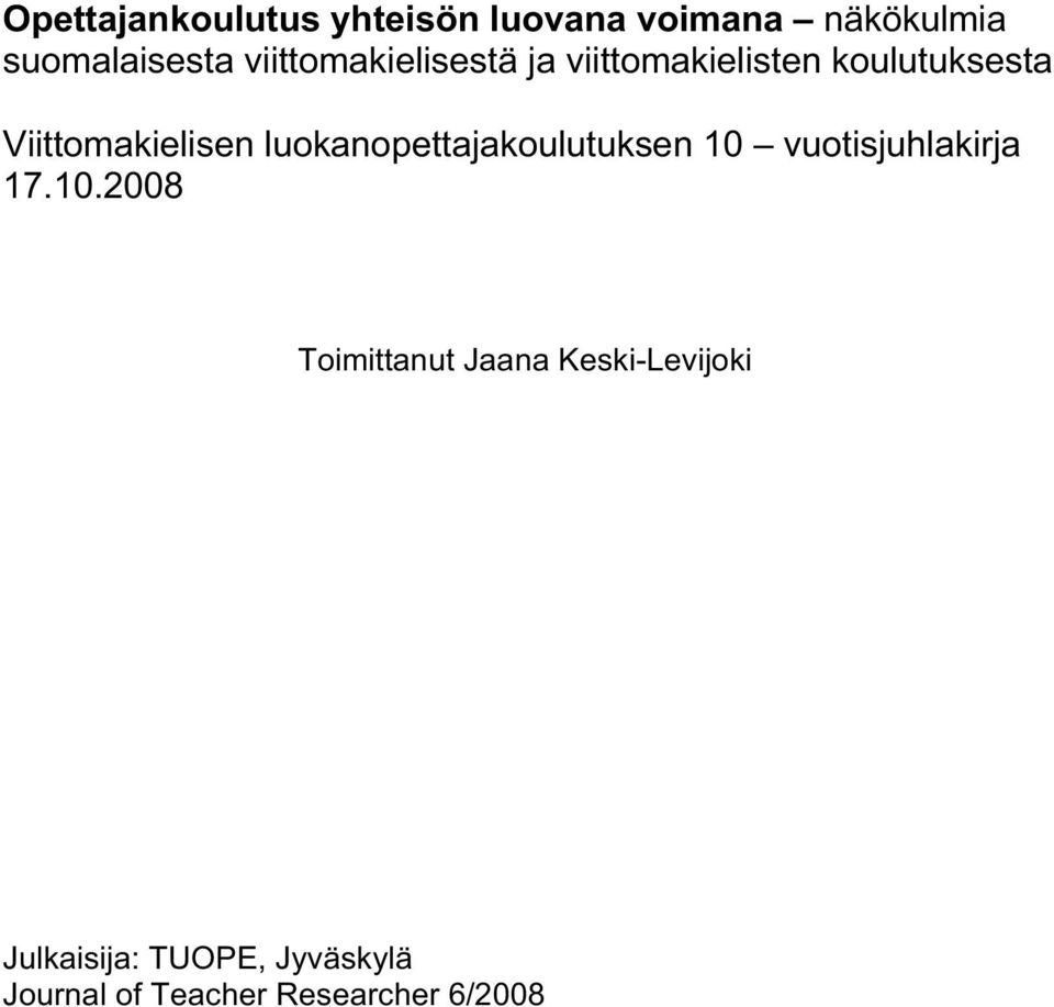 luokanopettajakoulutuksen 10 