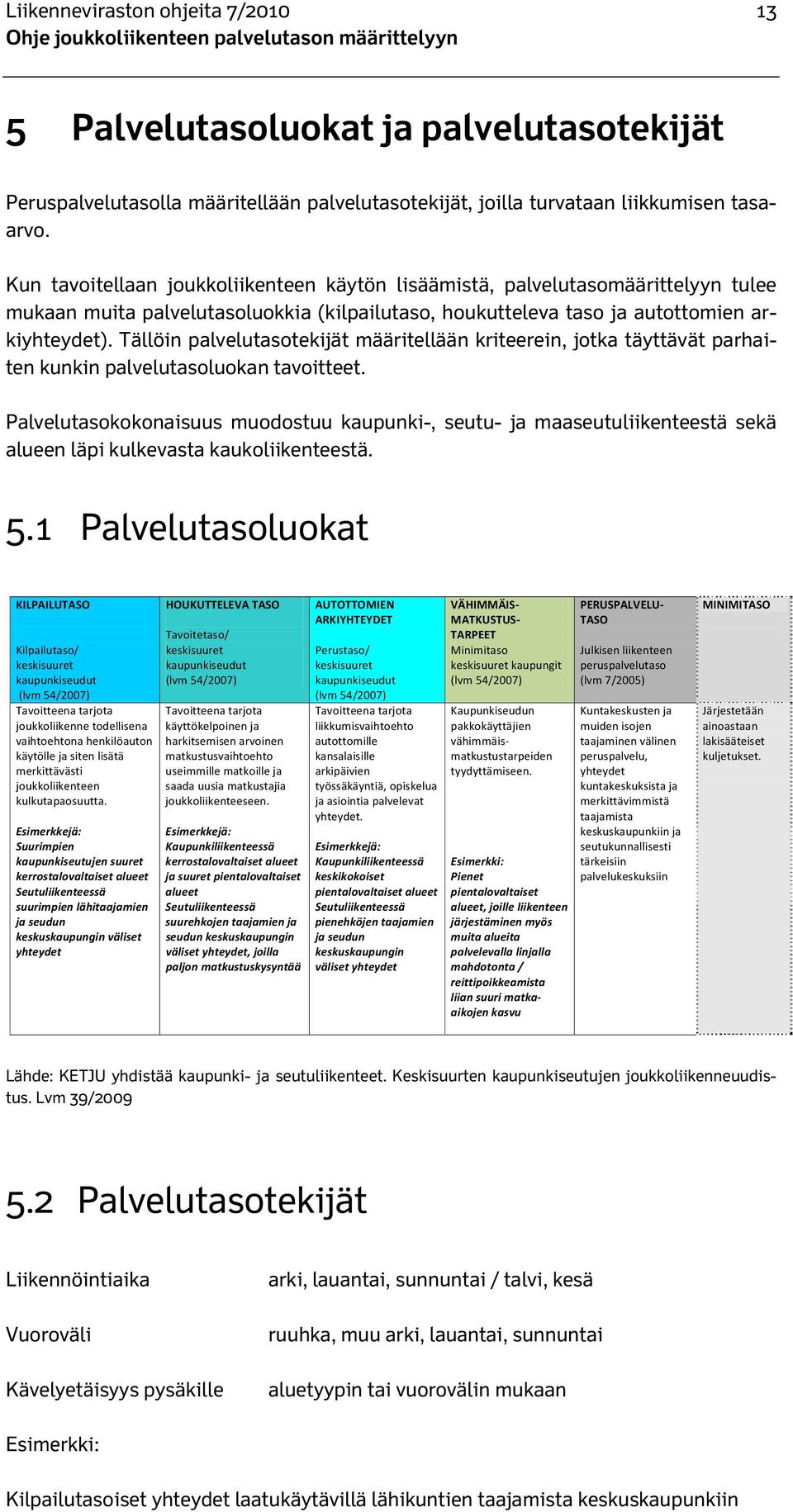 Tällöin palvelutasotekijät määritellään kriteerein, jotka täyttävät parhaiten kunkin palvelutasoluokan tavoitteet.