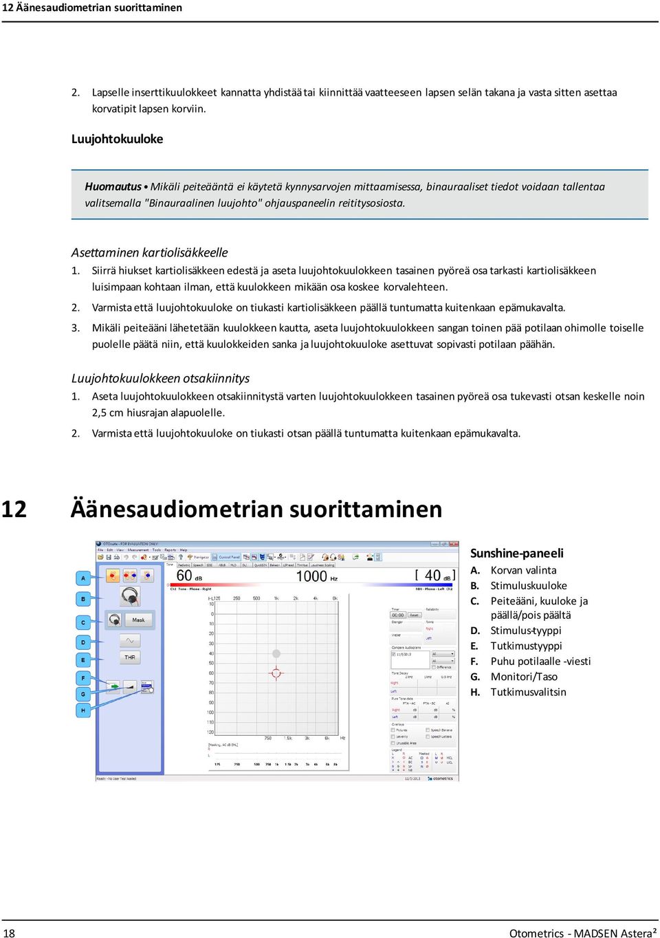 Asettaminen kartiolisäkkeelle 1.