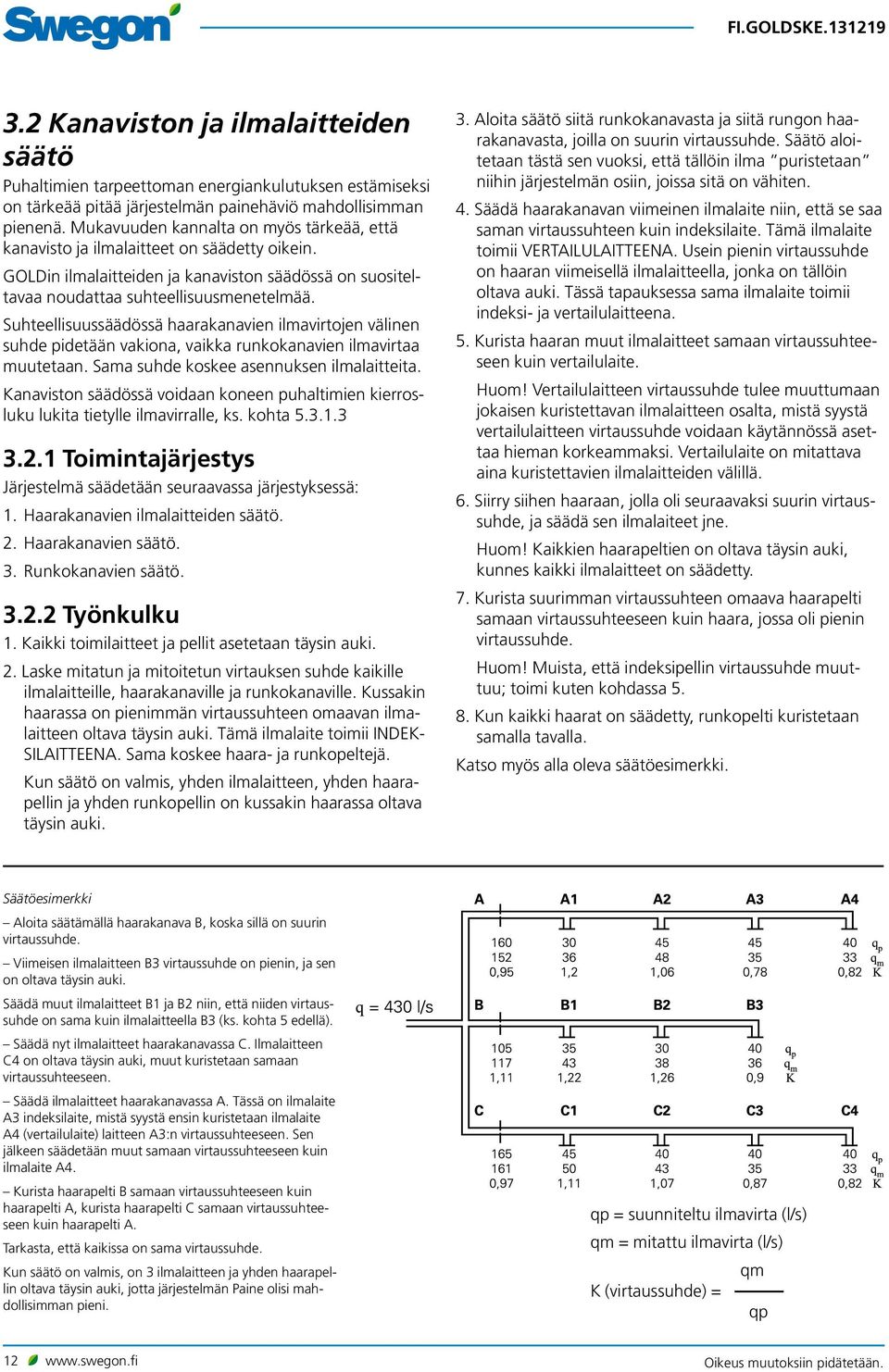 Suhteellisuussäädössä haarakanavien ilmavirtojen välinen suhde pidetään vakiona, vaikka runkokanavien ilmavirtaa muutetaan. Sama suhde koskee asennuksen ilmalaitteita.