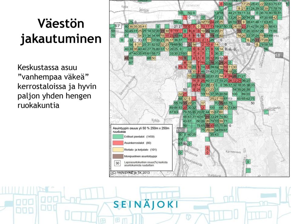 väkeä kerrostaloissa ja