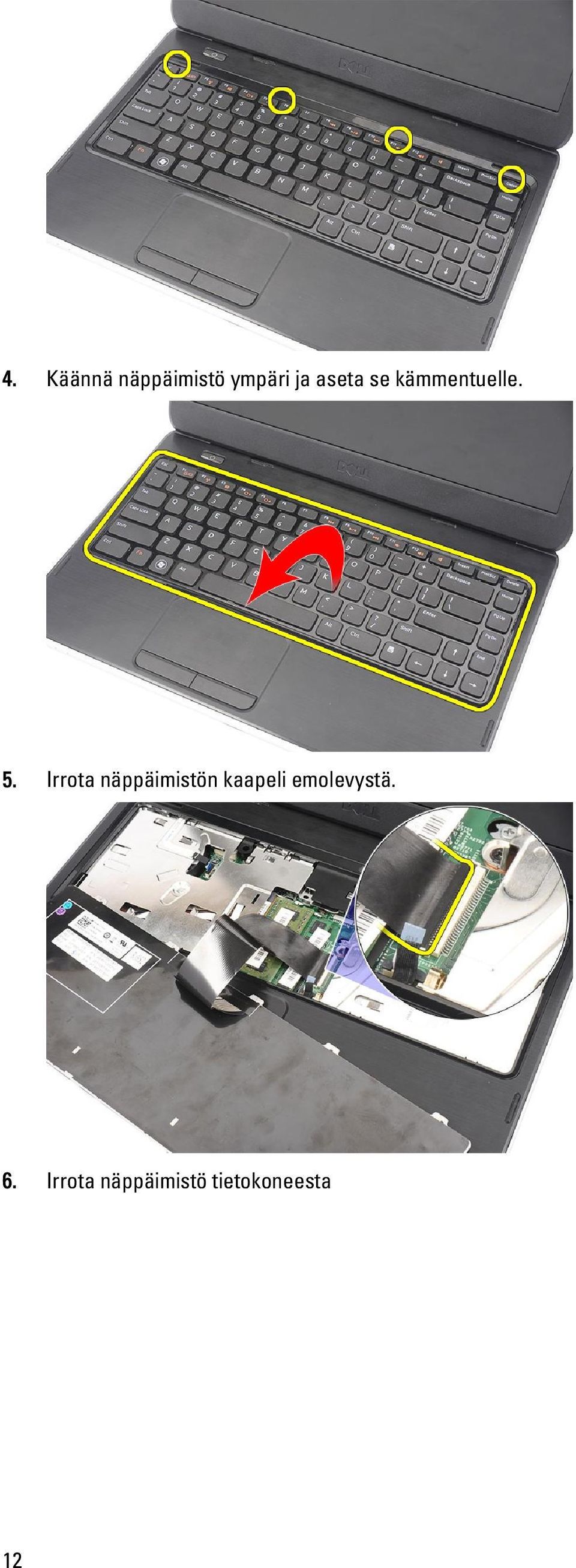 Irrota näppäimistön kaapeli