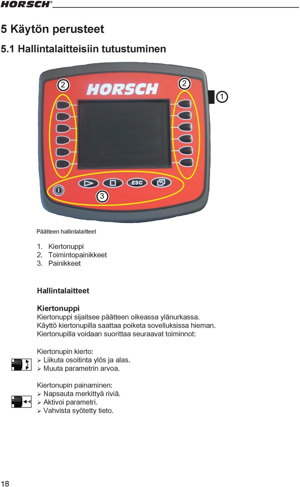 Käyttö kiertonupilla saattaa poiketa sovelluksissa hieman.