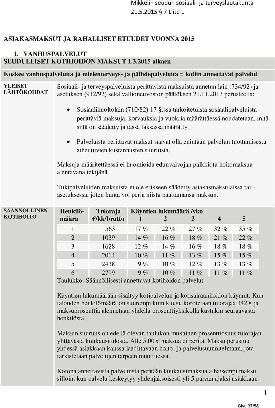 ja asetuksen (912/92) sekä valtioneuvoston päätöksen 21.11.