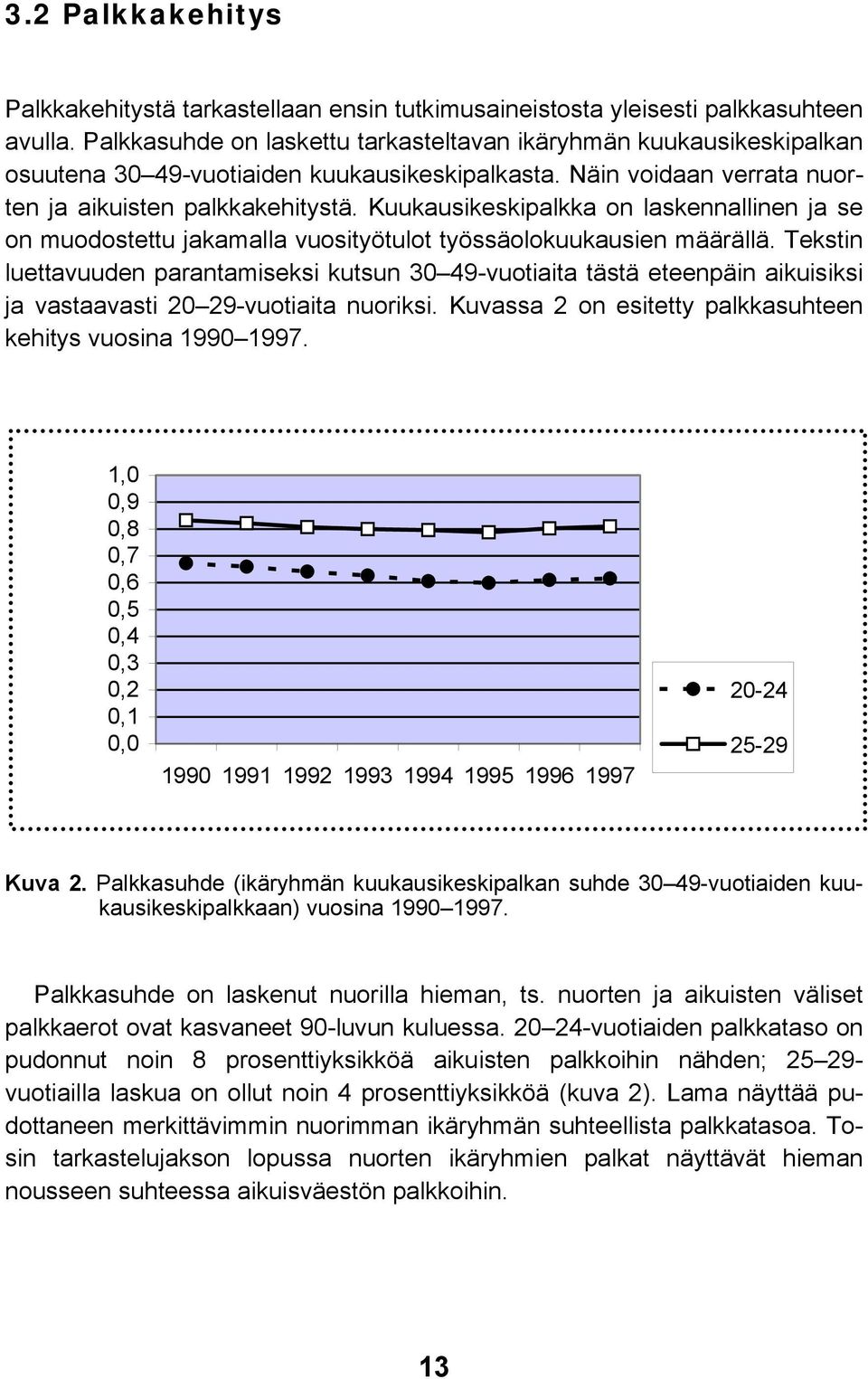 Kuukausikeskipalkka on laskennallinen ja se on muodostettu jakamalla vuosityötulot työssäolokuukausien määrällä.