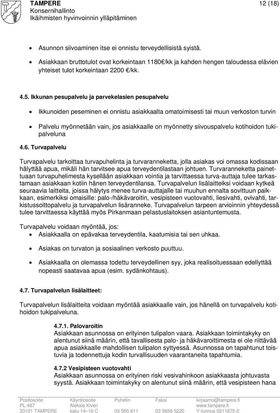 siivouspalvelu kotihoidon tukipalveluna 4.6.