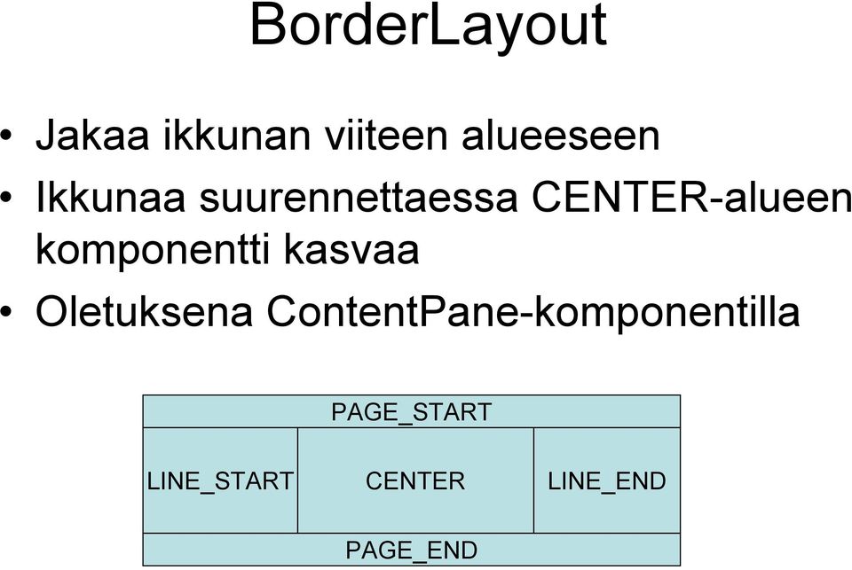 komponentti kasvaa Oletuksena