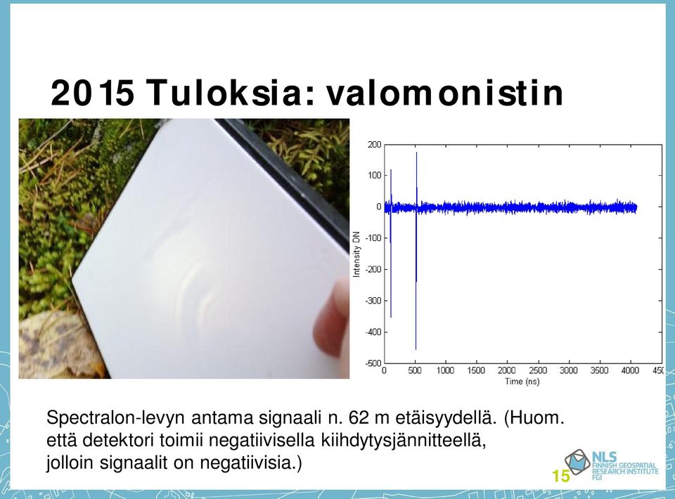 että detektori toimii negatiivisella