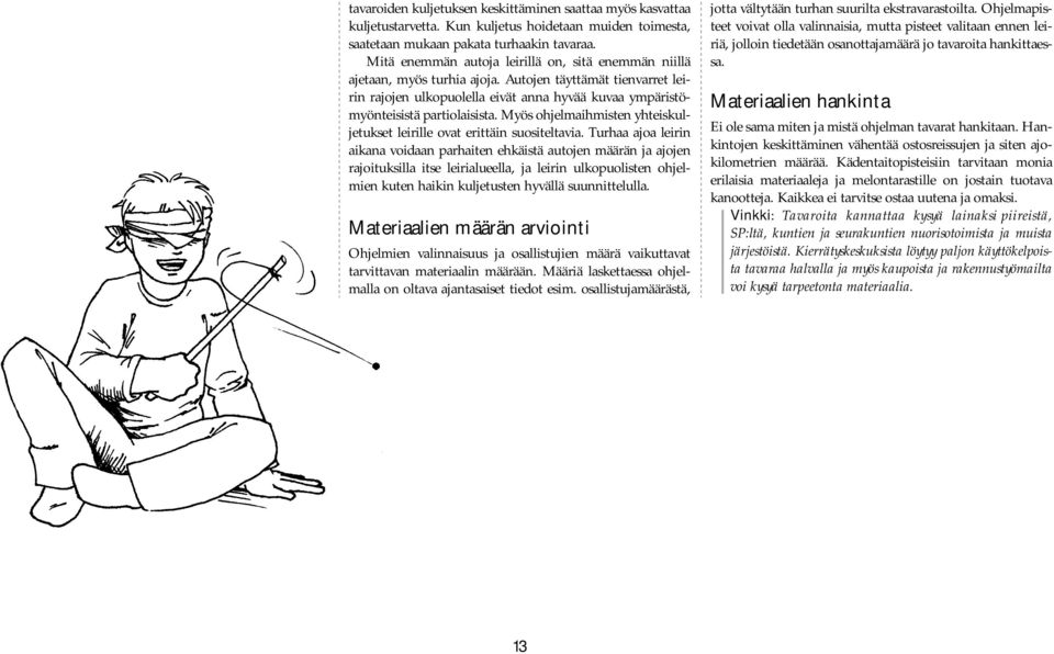 Myös ohjelmaihmisten yhteiskuljetukset leirille ovat erittäin suositeltavia.