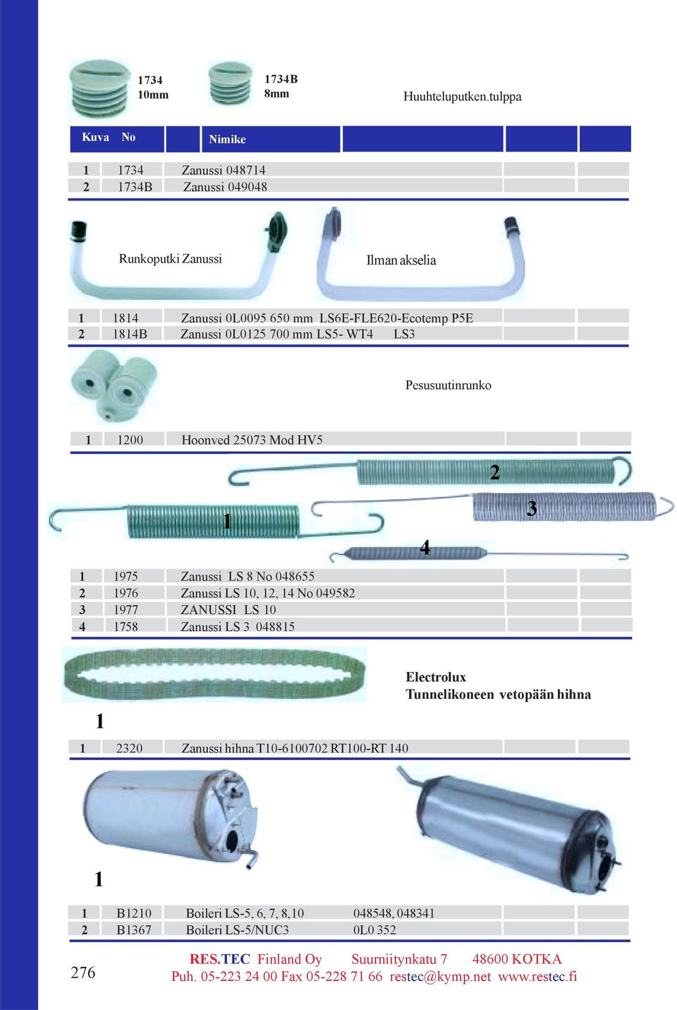 Zanussi 0L0 00 mm LS- WT LS Pesusuutinrunko 00 Hoonved 0 Mod Tilaus HVNo 9 Zanussi LS 8 No 08 9 Zanussi LS 0,, No 098 9 ZANUSSI