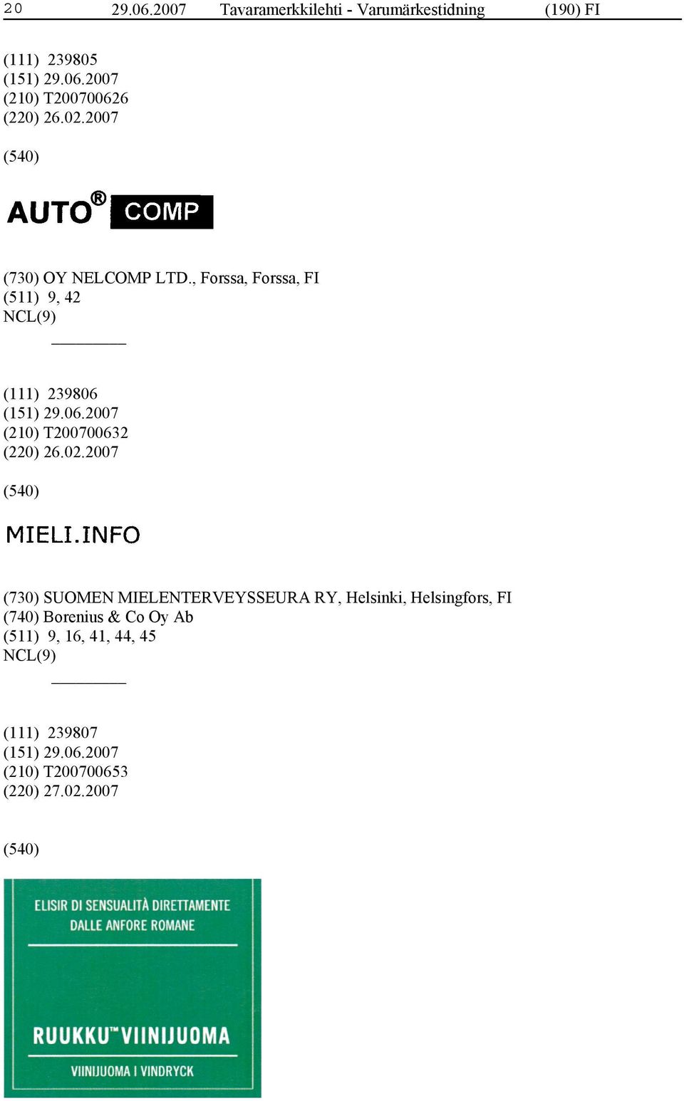 02.2007 (730) OY NELCOMP LTD.