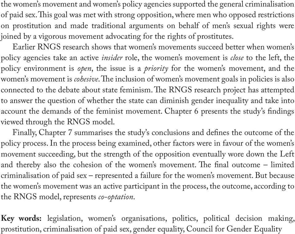 advocating for the rights of prostitutes.
