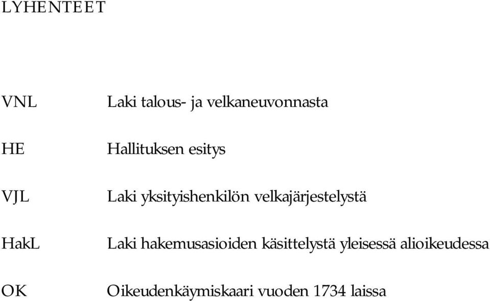 yksityishenkilön velkajärjestelystä Laki