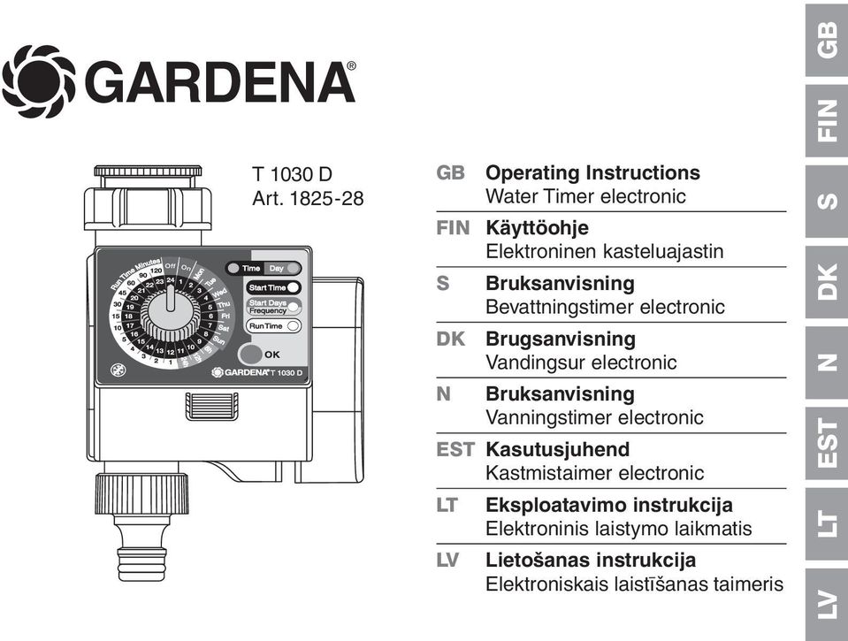 Bruksanvisning Bevattningstimer electronic DK Brugsanvisning Vandingsur electronic N Bruksanvisning