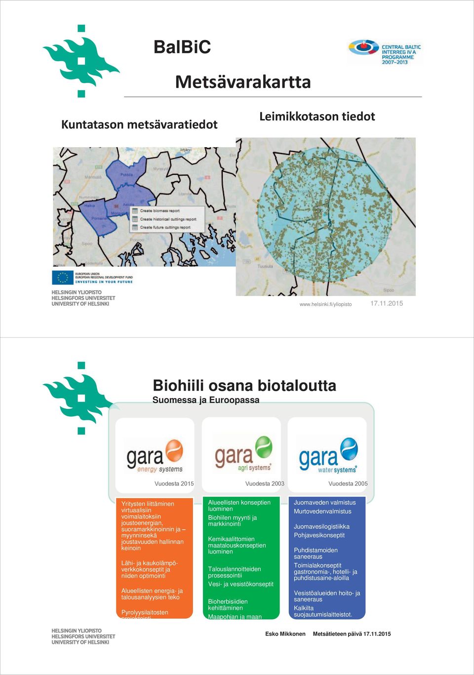 kaukolämpöverkkokonseptit ja niiden optimointi Alueellisten energia- ja talousanalyysien teko Pyrolyysilaitosten projektointi, rakentaminen ja käyttö.