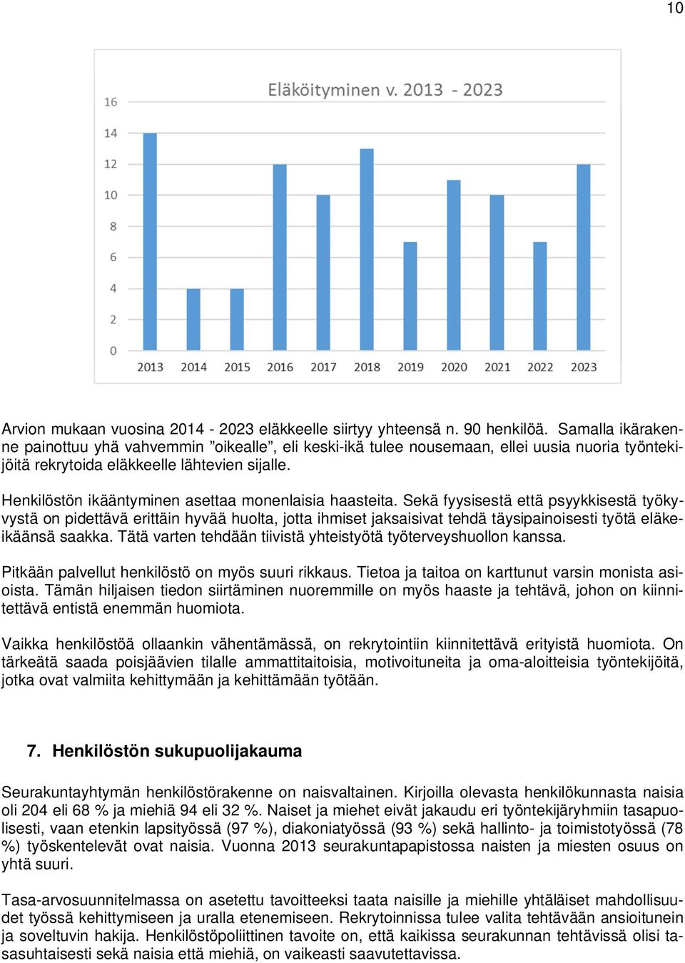 Henkilöstön ikääntyminen asettaa monenlaisia haasteita.