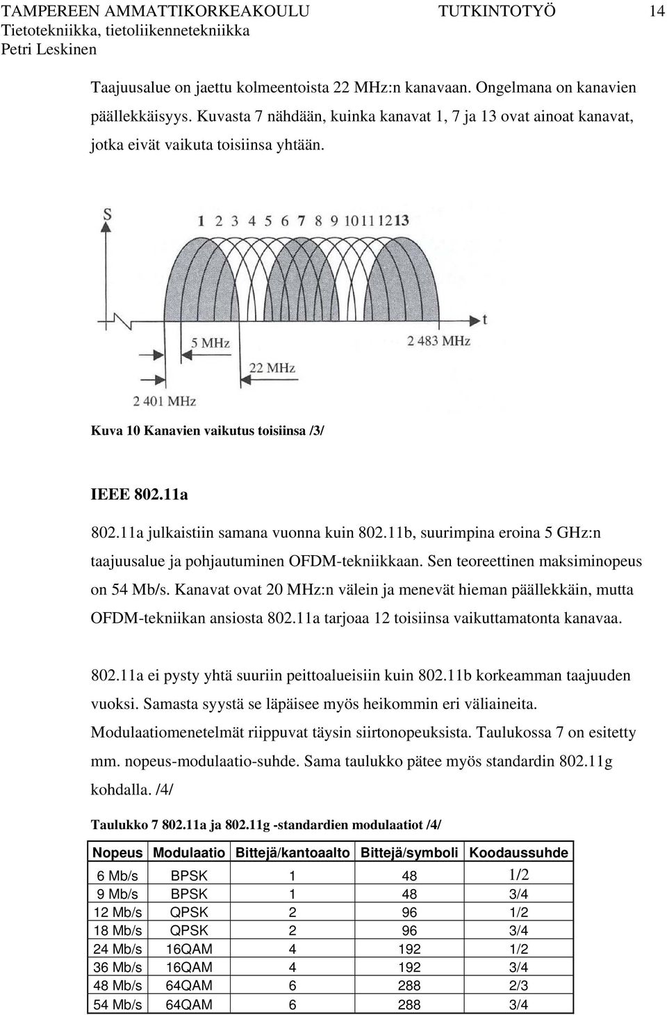 11b, suurimpina eroina 5 GHz:n taajuusalue ja pohjautuminen OFDM-tekniikkaan. Sen teoreettinen maksiminopeus on 54 Mb/s.