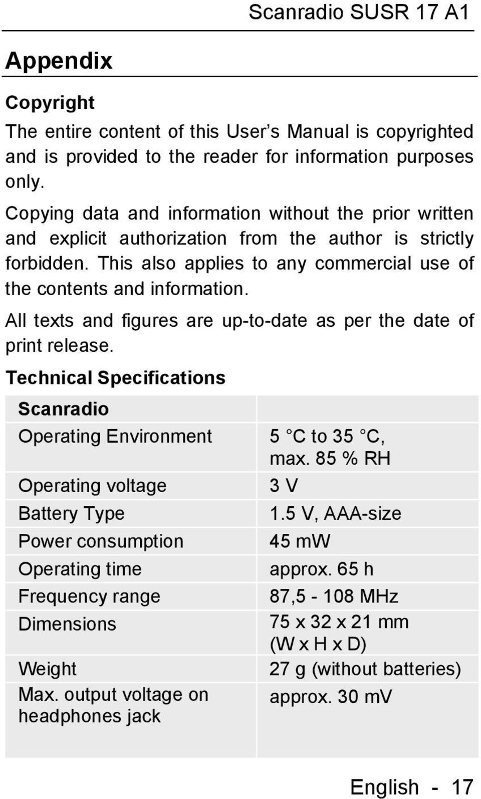 This also applies to any commercial use of the contents and information. All texts and figures are up-to-date as per the date of print release.