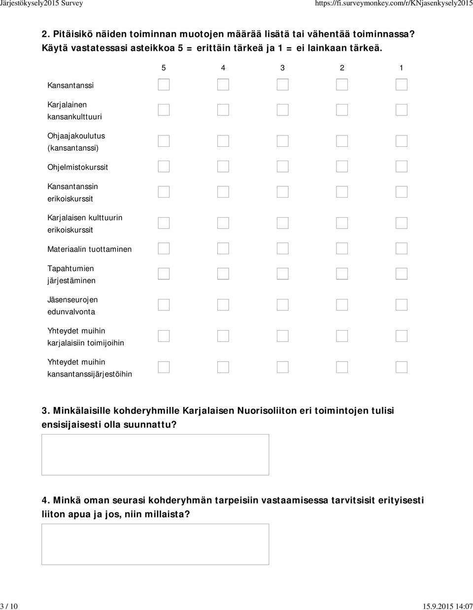 tuottaminen Tapahtumien järjestäminen Jäsenseurojen edunvalvonta Yhteydet muihin karjalaisiin toimijoihin Yhteydet muihin kansantanssijärjestöihin 3.