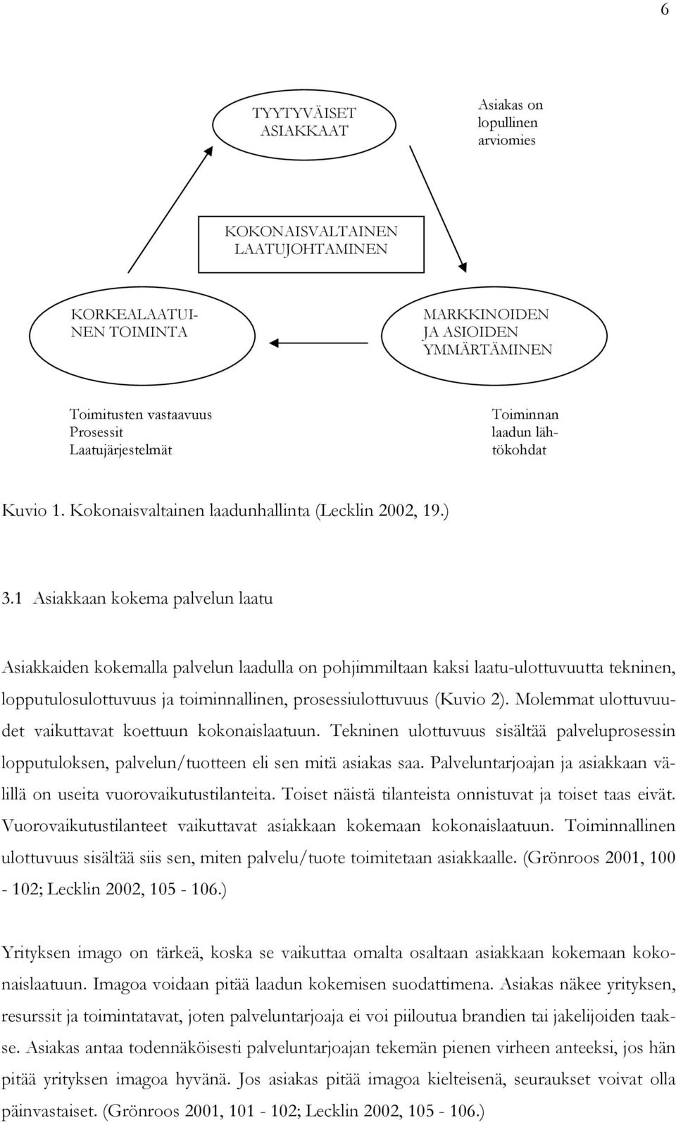 1 Asiakkaan kokema palvelun laatu Asiakkaiden kokemalla palvelun laadulla on pohjimmiltaan kaksi laatu-ulottuvuutta tekninen, lopputulosulottuvuus ja toiminnallinen, prosessiulottuvuus (Kuvio 2).