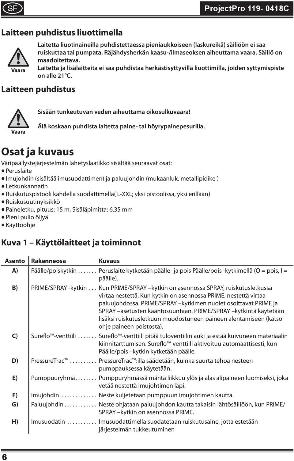 Älä koskaan puhdsta latetta pane- ta höyrypanepesurlla.