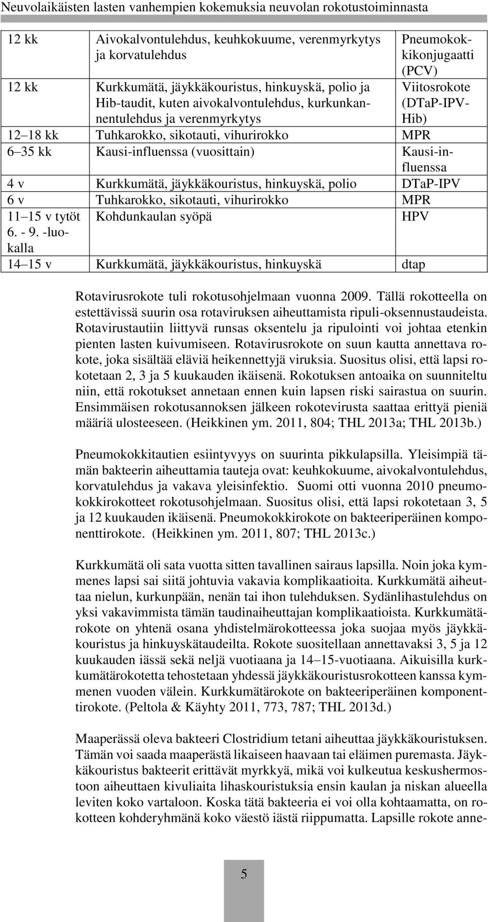 jäykkäkouristus, hinkuyskä, polio DTaP-IPV 6 v Tuhkarokko, sikotauti, vihurirokko MPR 11 15 v tytöt 6. - 9.