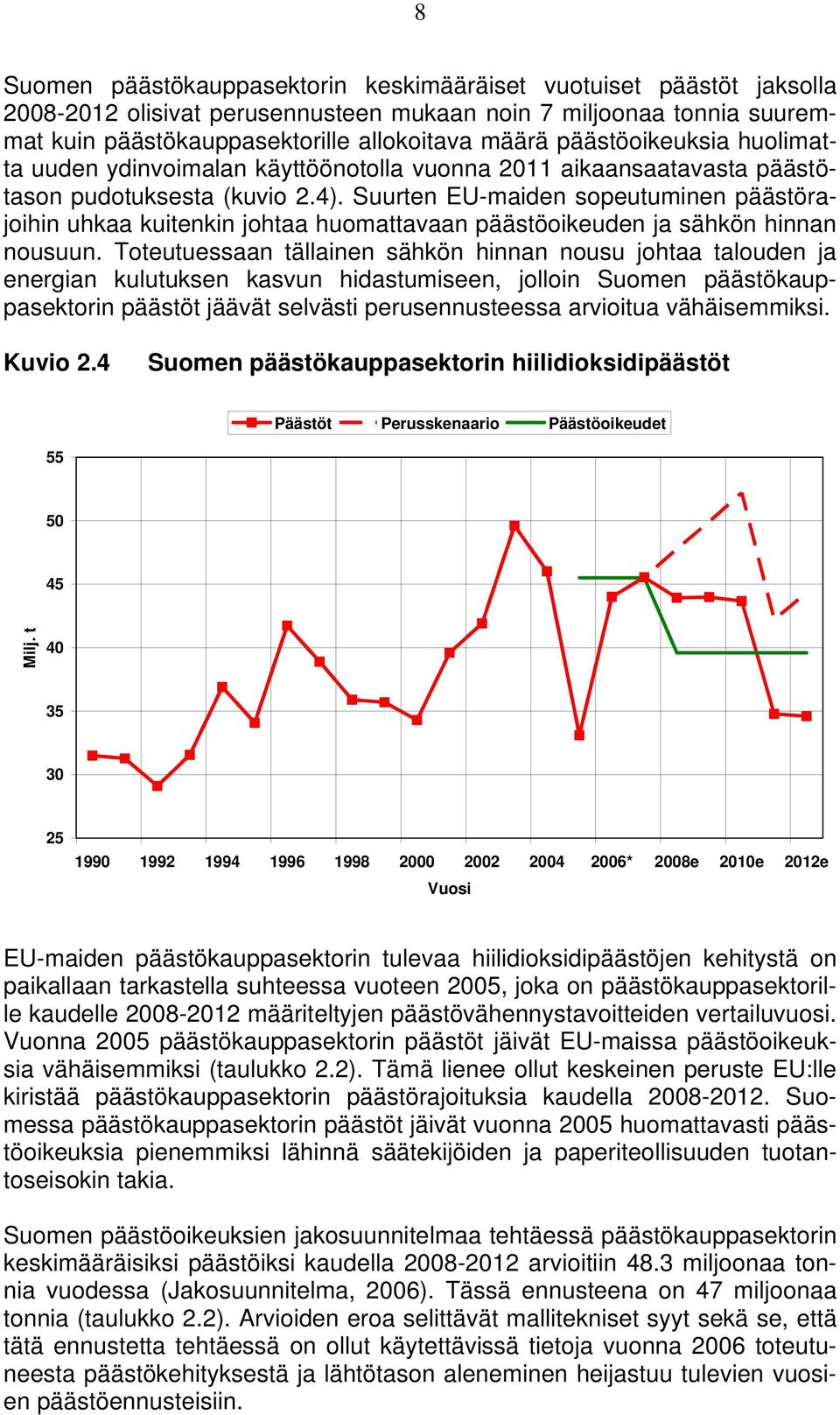 Suurten EU-maiden sopeutuminen päästörajoihin uhkaa kuitenkin johtaa huomattavaan päästöoikeuden ja sähkön hinnan nousuun.