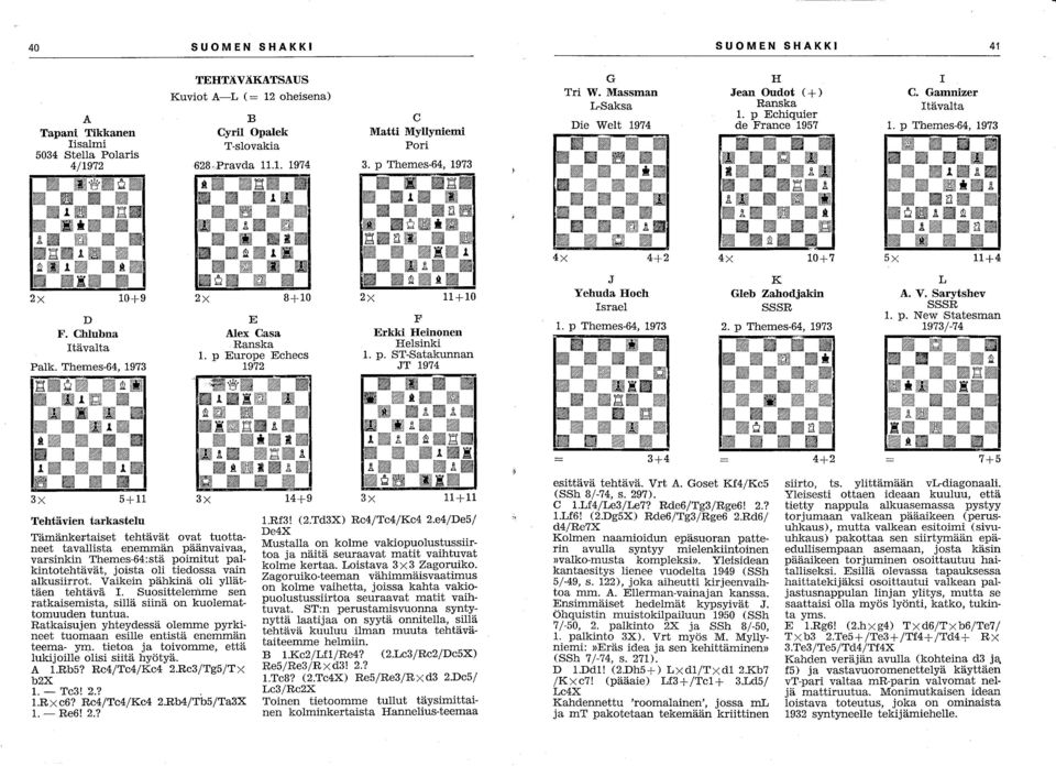 . 3X 5+11 Tehtävien tarkastelu Tämänke;r,taiset tehtävät ovat tuottaneet tavallista enemmän päänvaivaa, varsinkin Themes-64:stä poimitut palkintotehtävät, joista oli tiedossa vain alkusiirrot.